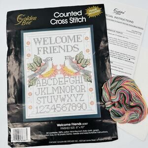 Golden Bee Cross Stitch Kit "Welcome Friends" - Vintage Embroidery Kit 60387